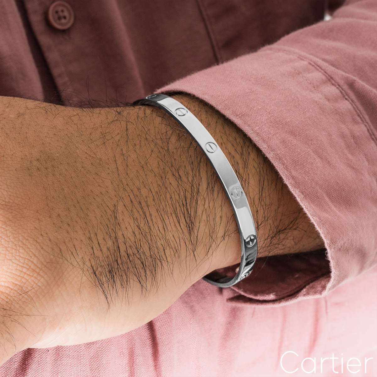 Cartier White Gold Plain Love Bracelet Size 21 B6035421 Cartier White Gold Plain Love Bracelet Size 21 B6035421